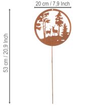 Produkt Palik ogrodowy, rdzawy, okrągły, sylwetka jelenia, dekoracja leśna, 53 cm, 2 sztuki