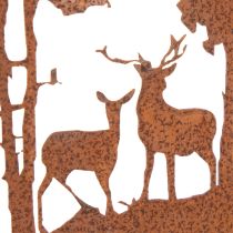 Produkt Palik ogrodowy, rdzawy, okrągły, sylwetka jelenia, dekoracja leśna, 53 cm, 2 sztuki