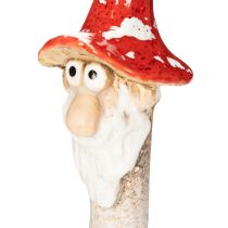 Produkt Figurka krasnala do przyklejania, z długą brodą i kapeluszem w kształcie grzyba, dekoracja, 17cm, 2 szt.