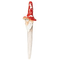 Produkt Figurka krasnala do przyklejania, z długą brodą i kapeluszem w kształcie grzyba, dekoracja, 17cm, 2 szt.