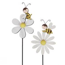 Wiosenna dekoracja kwiatowa wtyczka pszczółka 11×7,5cm 6szt