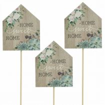 Produkt Wtyki kwiatowe drewniane Home Sweet Home decoration 6,5x7,5cm 18szt