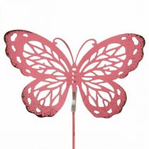 Produkt Kołek ogrodowy motyl metalowy różowy W30cm 6szt