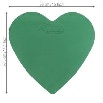 Produkt Serce z pianki florystycznej 38×36,5 cm mokra pianka florystyczna zielona 2 sztuki