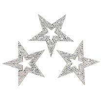 Gwiazdki dekoracyjne srebrne do rozsypania 4cm 48szt.