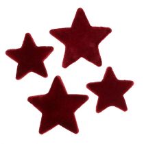 Produkt Dekoracja świąteczna gwiazdki bordowa flokowana dekoracja stołu 4–5cm 40 szt