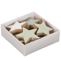 Produkt Drewniany zestaw dekoracyjny w kształcie gwiazdki na stół i parapet, 5cm, 9 elementów