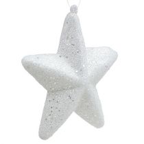Gwiazda biała z brokatem 11,5cm