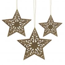 Produkt Gwiazdka złota do zawieszenia 8cm - 12cm 9 szt
