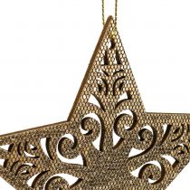 Produkt Gwiazdka złota do zawieszenia 8cm - 12cm 9 szt