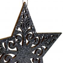 Produkt Poinsecja z ornamentami srebrnoszara sortowana 8cm - 12cm 9szt