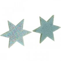 Produkt Dekoracyjne gwiazdki do craftingu miętowe samoprzylepne piankowe gumowe 4cm 36szt