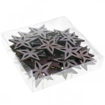 Produkt Deco Wooden Stars Purple Poinsettias Self Adhesive 4cm Mix 36szt