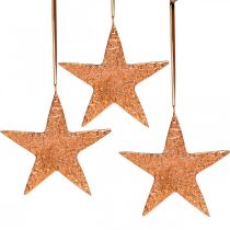 Dekoracyjna gwiazda do zawieszenia, dekoracja adwentowa, metalowa zawieszka kolor miedziany 12×13cm 3szt.