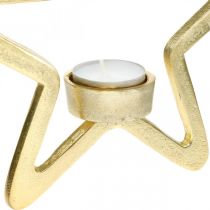 Produkt Dekoracyjny świecznik na podgrzewacze w kształcie gwiazdki do zawieszenia metalowy złoty 20cm