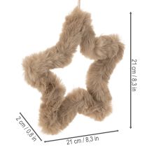 Produkt Wisząca dekoracyjna gwiazda z imitacji futra, 21 cm, 4 sztuki