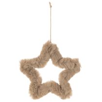 Produkt Wisząca dekoracyjna gwiazda z imitacji futra, 21 cm, 4 sztuki