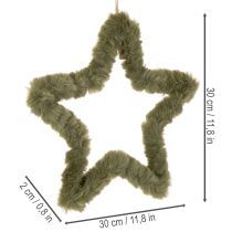 Produkt Gwiazda wisząca, futro sztuczne, na drzwi i okna, 30 cm, 3 sztuki