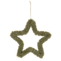 Produkt Gwiazda wisząca, futro sztuczne, na drzwi i okna, 30 cm, 3 sztuki