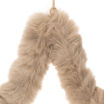 Produkt Ozdobna ozdoba ze sztucznego futra w kształcie gwiazdy do zawieszenia, 30 cm, 3 sztuki
