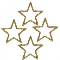 Dekoracja rozproszona Gwiazdki bożonarodzeniowe złoty brokat Ø4cm 120szt