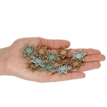 Produkt Różnorodne drewniane gwiazdki do dekoracji stołu i prac rękodzielniczych, 3 cm, 72 sztuki