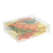 Produkt Ozdoba kropkowa z drewna z kolorowymi motywami 4-6cm 72 szt