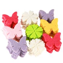 Produkt Dekoracja Scatter Wiosna Motyl Kwiaty 6 Kolorów 4 cm 72 Szt
