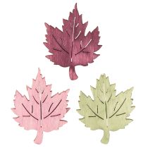 Produkt Dekoracja rozproszona z drewna jesienne liście Dekoracja stołu kolorowa 3x4cm 72 szt
