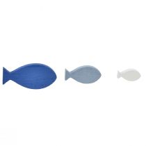 Produkt Dekoracja rozproszona dekoracja drewniana rybka niebiesko-biała morska 3–8cm 24szt