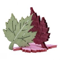 Produkt Dekoracja rozproszona z drewna jesienne liście Dekoracja stołu kolorowa 3x4cm 72 szt