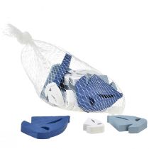 Produkt Dekoracja rozproszona drewniana żaglówka dekoracja niebiesko-biała 2cm–6cm 24 szt