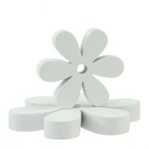 Produkt Dekoracja rozproszona drewniana dekoracja stołu białe kwiaty Ø2cm–6cm 20szt