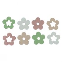 Produkt Dekoracja rozproszona drewniane kwiaty dekoracja stołu kolorowe 2 motywy Ø3cm 24 szt