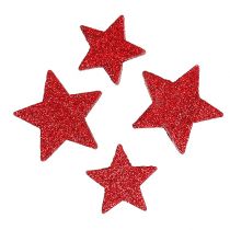 Dekoracja rozproszona gwiazdki czerwone, mika 4-5cm 40szt.