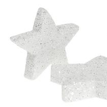 Produkt Gwiazdki dekoracyjne gwiazdki białe z miką 4-5cm 40 szt