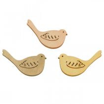 Produkt Dekoracja rozproszona dekoracja ptaka drewniana wiosna żółty/beżowy/pomarańczowy Ø4cm 72 szt