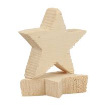 Produkt Dekoracja rozproszona Gwiazdki świąteczne naturalne drewniane gwiazdki Ø4cm 24 szt
