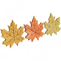 Dekoracja stołu jesień, dekoracja rozproszona drewno liść klonu W4cm 72p
