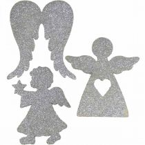 Produkt Dekoracja rozproszona Dekoracja świąteczna aniołki srebrna brokatowa W8cm 24szt