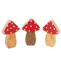 Produkt Drewniane grzybki ozdobne do dekoracji stołu i prezentów, 6cm, 8 szt.