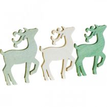 Produkt Dekoracja rozproszona Świąteczne drewno jeleń zielony 4×3cm 72 szt