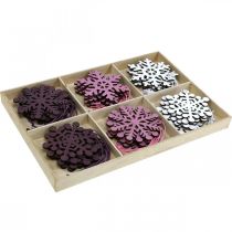 Produkt Ozdoba choinkowa śnieżynka zawieszka drewniana 8cm 36 szt