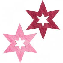 Produkt Drewniane gwiazdki Dekoracja rozproszona Dekoracja świąteczna fioletowa W4cm 72 szt
