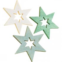 Produkt Drewniane gwiazdki Dekoracja rozproszona Dekoracja świąteczna zielona W4cm 72 szt