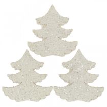 Produkt Dekoracja rozproszona choinka biała brokatowa 4cm 72 szt