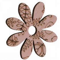 Produkt Kwiaty drewniane rozproszone kwiaty dekoracyjne zielone/różowe/niebieskie/naturalne Ø3,5–5cm 72 szt