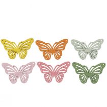 Shaker drewniany motylek kolorowa posypka dekoracja 4,5×3cm 48szt
