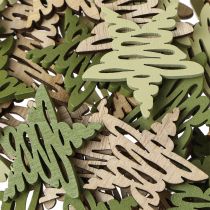 Produkt Kawałki gwiazdek natura zielona choinka Ø4cm 72 szt