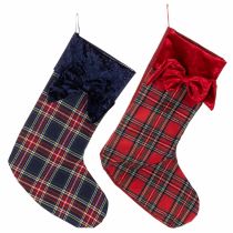 Produkt Buty Mikołaja w kratkę z kokardą do zawieszenia, 43 cm, 2 sztuki